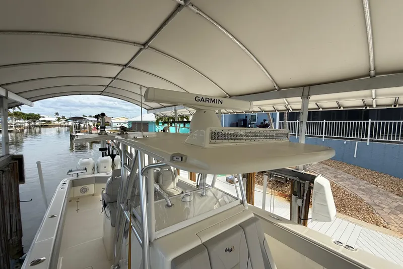 Slide: The Image of 2019 SeaVee 390Z boat with Garmin radar equipment and LED lighting - 58
