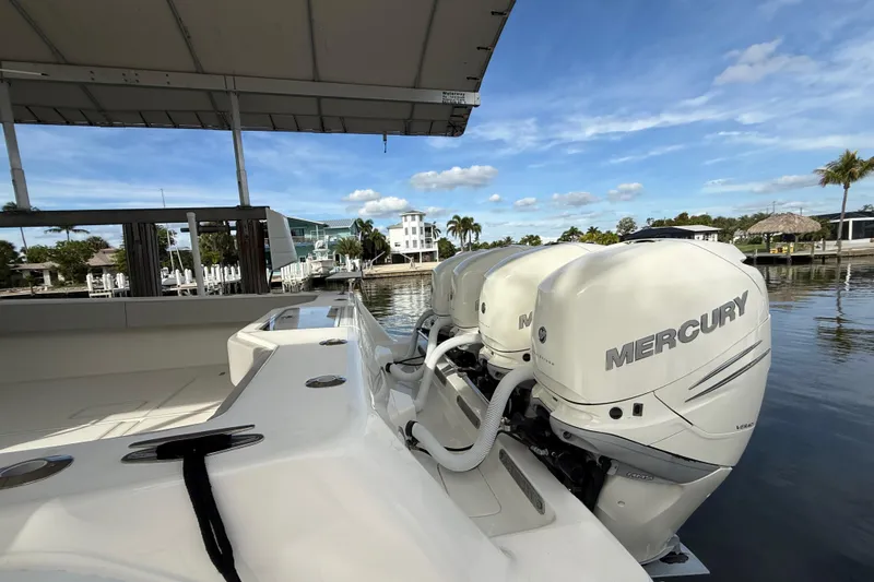 Slide: The Image of Mercury 350 engines on the stern of a 019 SeaVee 390Z - 62