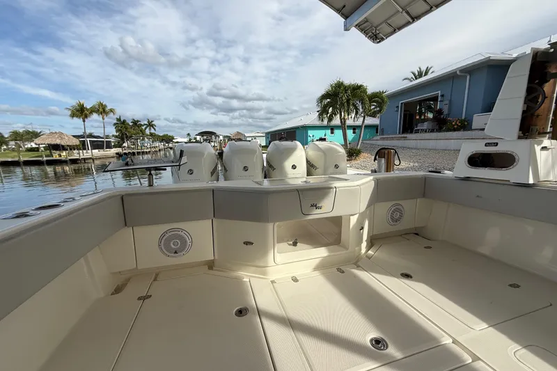 Slide: The Image of 2019 SeaVee 390Z boat view of stern livewell - 64