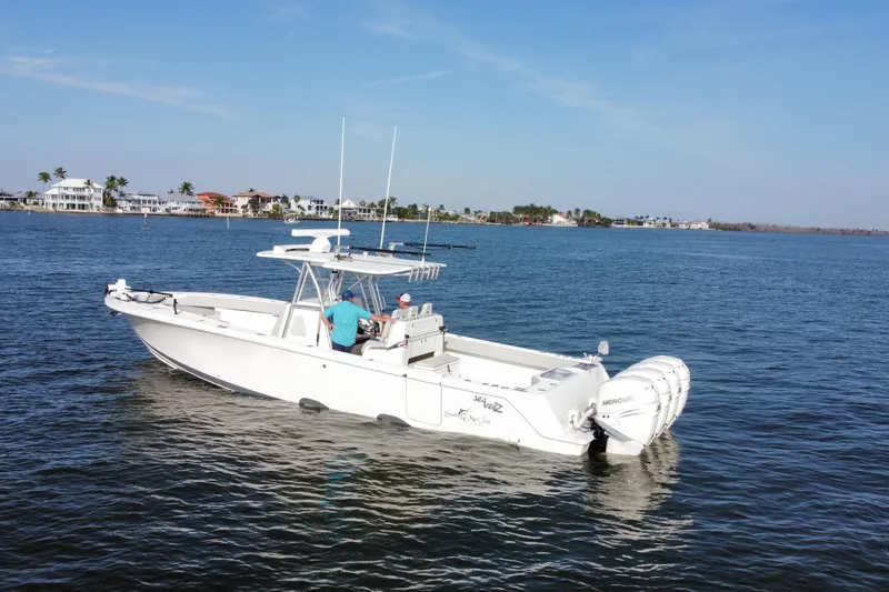 Slide: The Image of 2019 SeaVee 390Z with Quad 350 Mercury Engines - 72