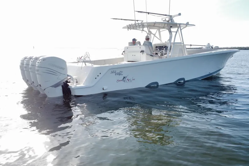 Slide: The Image of 2019 SeaVee 390Z with Quad 350 Mercury Engines - 74
