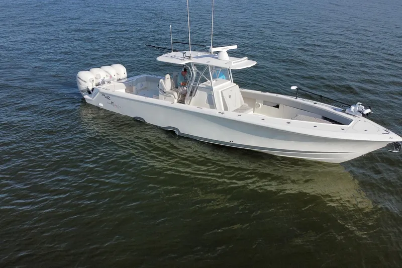 Slide: The Image of 2019 SeaVee 390Z with Quad 350 Mercury Engines - 76