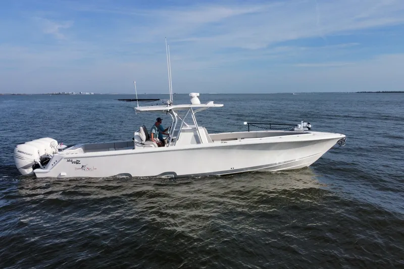 Slide: The Image of 2019 SeaVee 390Z with Quad 350 Mercury Engines - 78