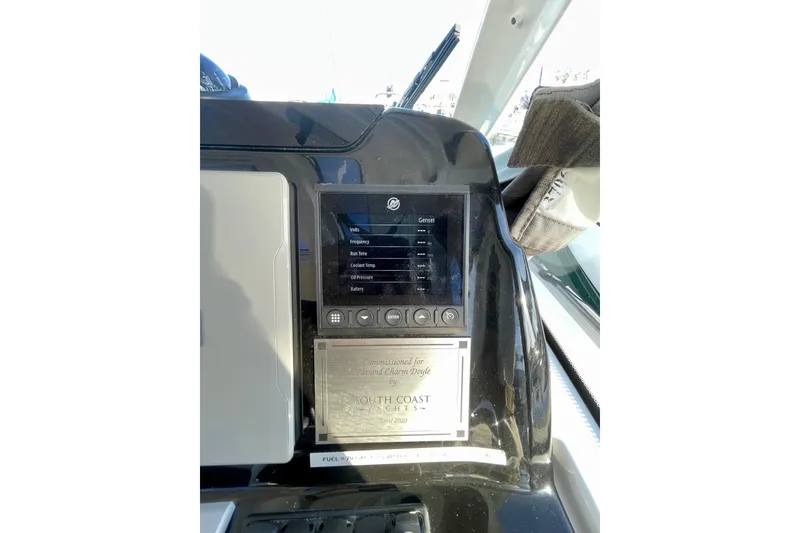 Slide: The Image of Control panel of a 2020 Beneteau Antares 9 boat, displaying system information. - 25