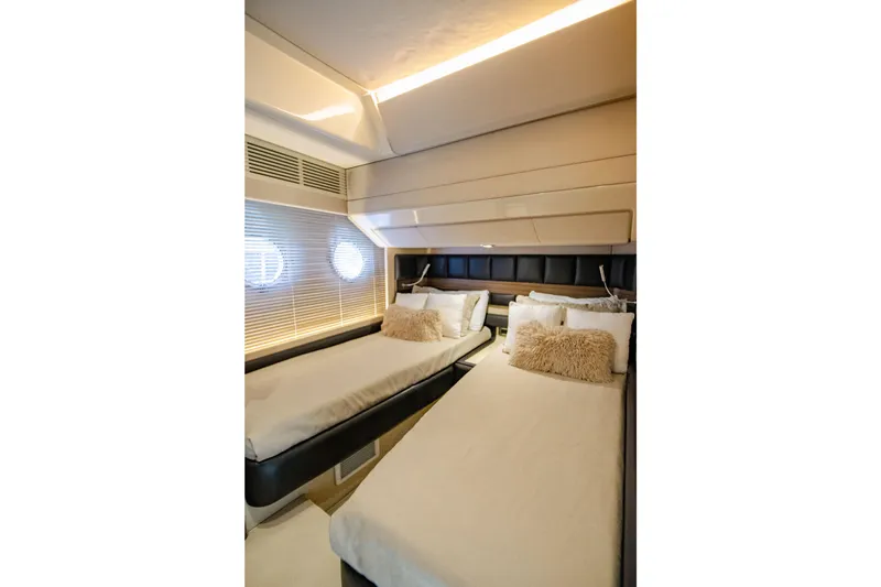 Slide: The Image of Luxurious twin cabin interior of 2016 Azimut 64 Flybridge yacht. - 31
