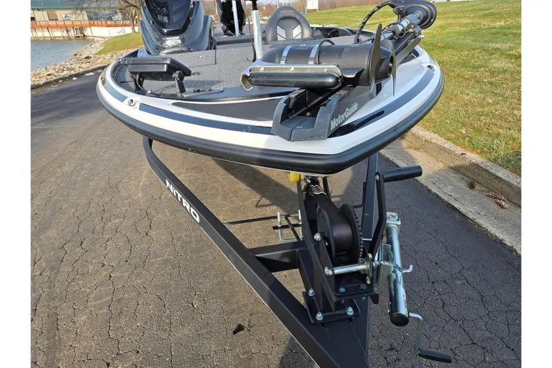 Slide: The Image of 2020 Nitro Z17 boat on trailer with MotorGuide trolling motor. - 6