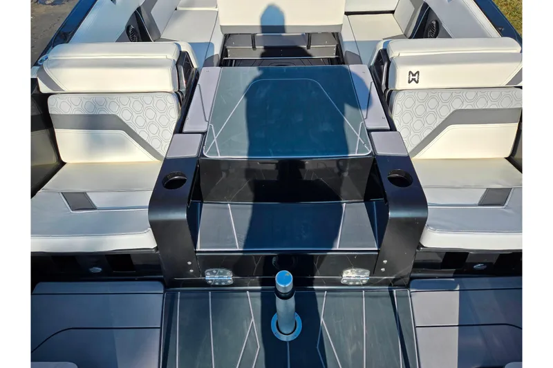 Slide: The Image of 2023 Heyday H22 boat interior with modern seating and sleek design. - 27