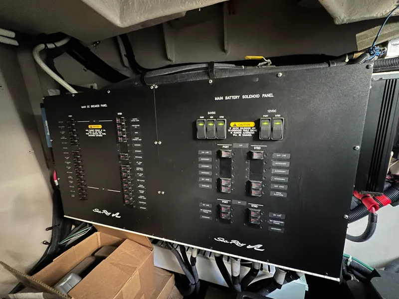 Slide: The Image of Electrical control panel of a 2010 Sea Ray Sundancer 540 yacht. - 50