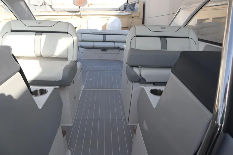 Slide: The Image of Luxurious interior of 2022 Regal LX36 boat with sleek seating and modern design. - 32