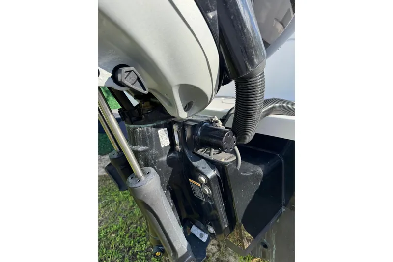 Slide: The Image of Close-up of 2018 Carrera Powerboats 23 engine components and wiring. - 4