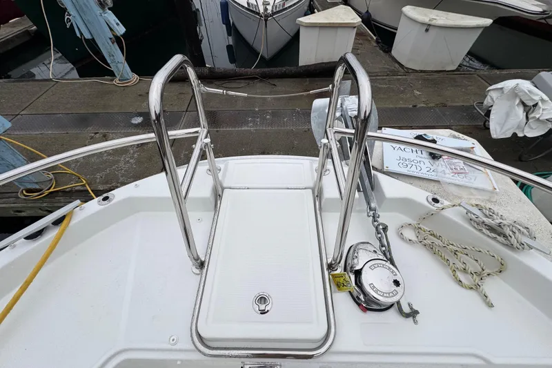 Slide: The Image of 2025 Jeanneau NC 895 Sport Series 2 boat deck with stainless steel railings. - 55