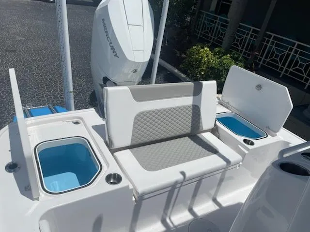Slide: The Image of Caymas 26 HB 2023 boat with seating and storage compartments. - 5