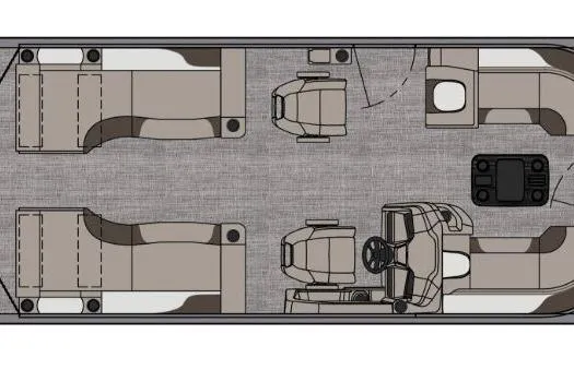 Slide: The Image of Top view layout of 2026 Tahoe Pontoon LTZ boat interior design. - 3
