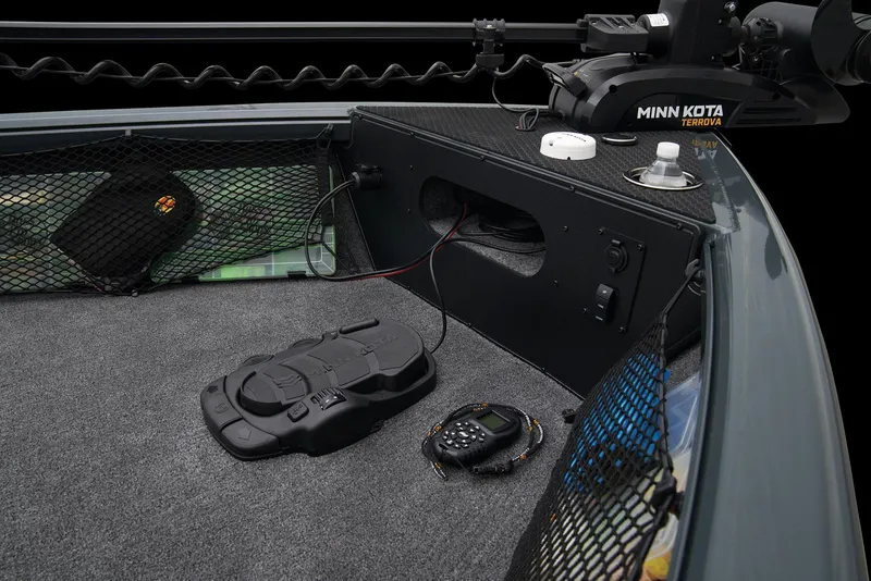 Slide: The Image of Control panel of 2026 Ranger VS1882SC Reata boat, featuring switches and ignition. - 18