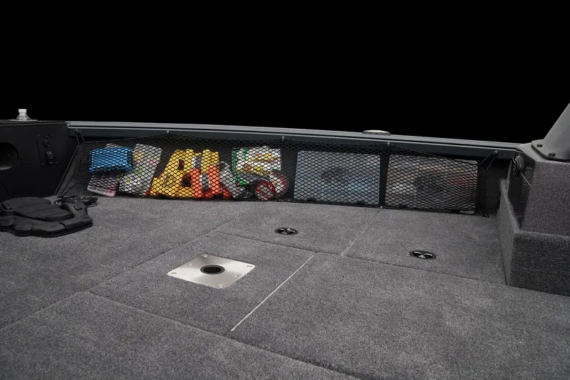 Slide: The Image of 2026 Ranger VS1882SC Reata boat interior with storage compartment and seating. - 24