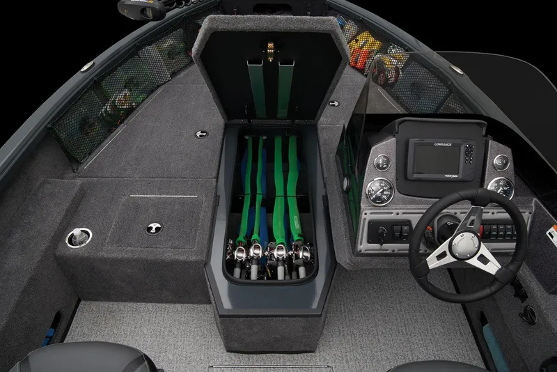 Slide: The Image of 2026 Ranger VS1882SC Reata storage compartment with wiring and carpeted interior. - 30