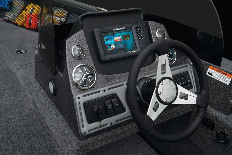 Slide: The Image of Battery meter and controls on 2026 Ranger VS1882SC Reata boat dashboard. - 36