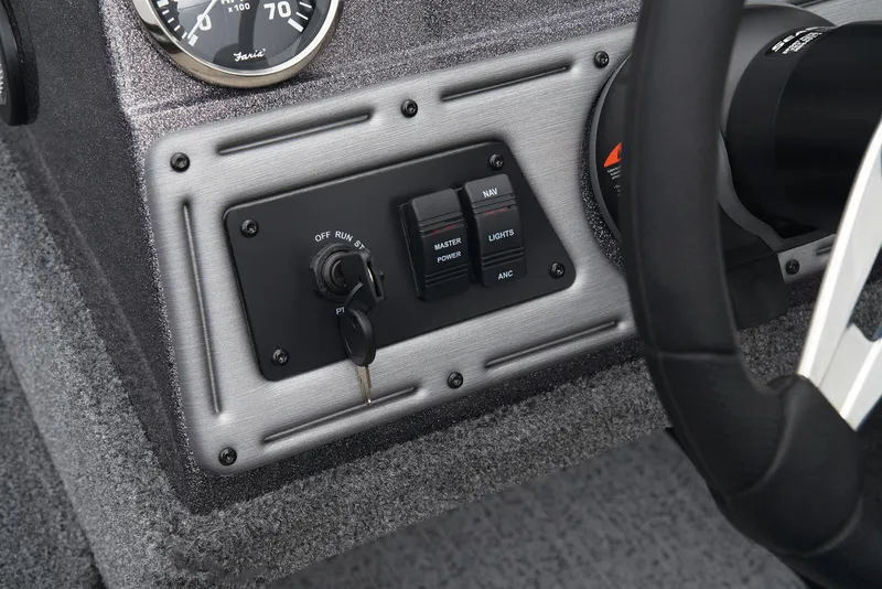 Slide: The Image of 2026 Ranger VS1882SC Reata boat storage compartments open, showcasing interior space. - 37