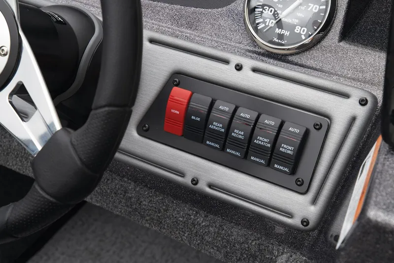 Slide: The Image of 2026 Ranger VS1882SC Reata boat storage compartment with drain and fittings. - 38