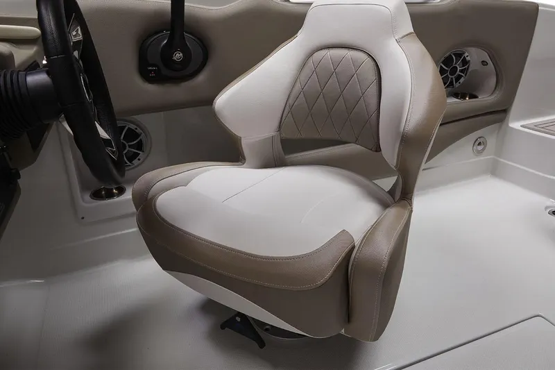 Slide: The Image of 2026 Crownline Eclipse E210 XS boat interior with sleek seating and modern design. - 3