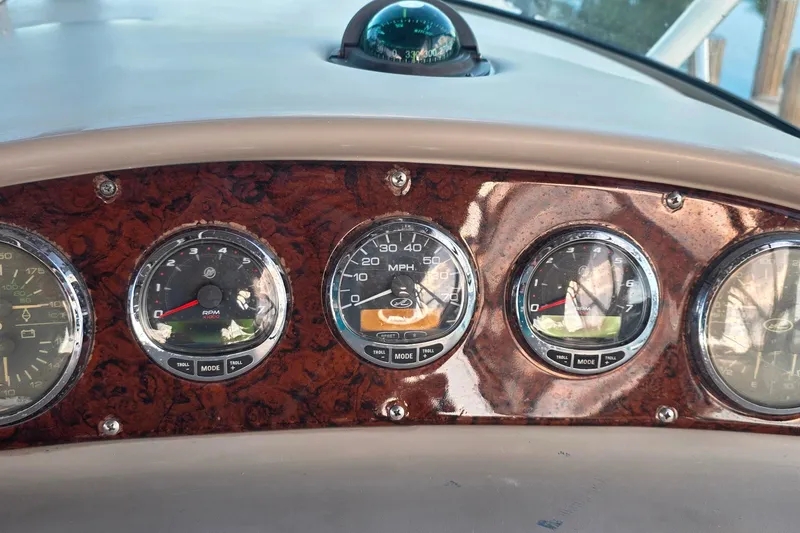 Slide: The Image of 2006 Sea Ray 290 Amberjack engine compartment with twin 350 engines visible. - 31