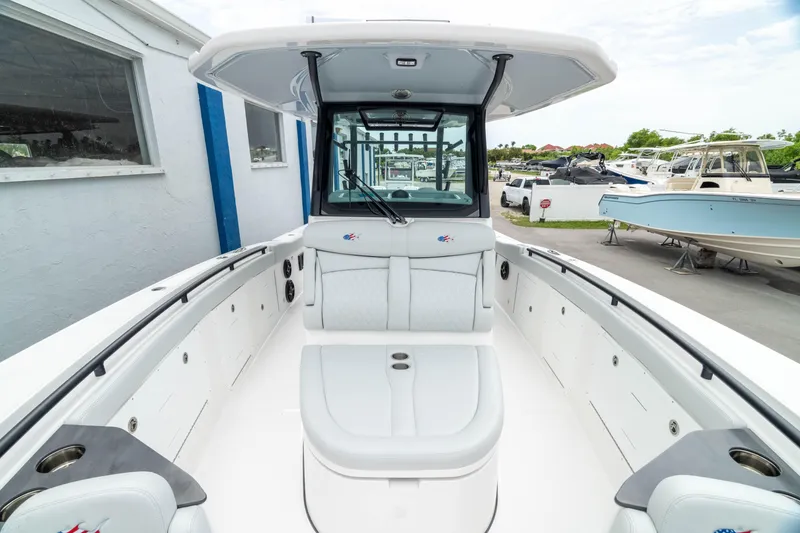 Slide: The Image of 2026 Crevalle 33 CSF boat interior with spacious seating and modern design. - 3