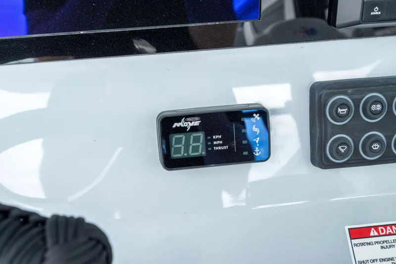 Slide: The Image of Control panel of 2026 Crevalle 33 CSF boat with digital display and buttons. - 40