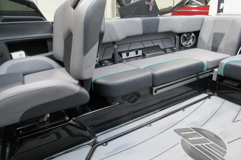 Slide: The Image of 2021 Malibu Wakesetter 23 LSV interior seating with sleek, modern design and premium materials. - 7