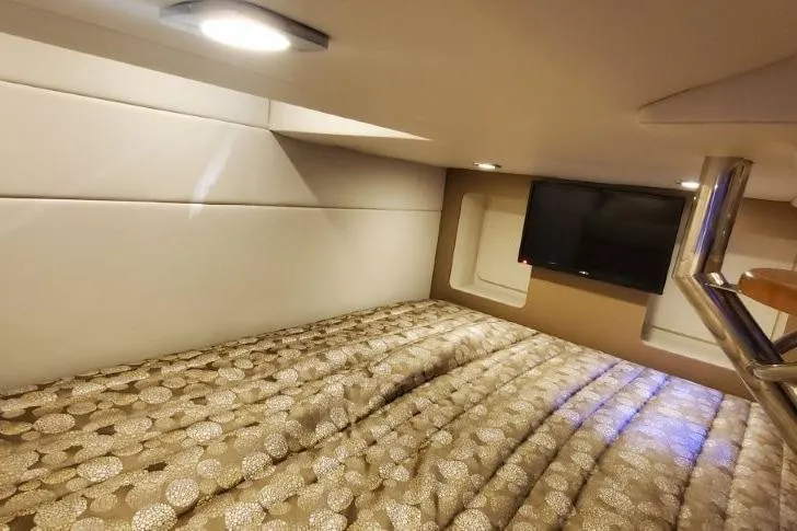 Slide: The Image of Interior cabin of 2017 Formula 350 Crossover Bowrider with bed and TV. - 30