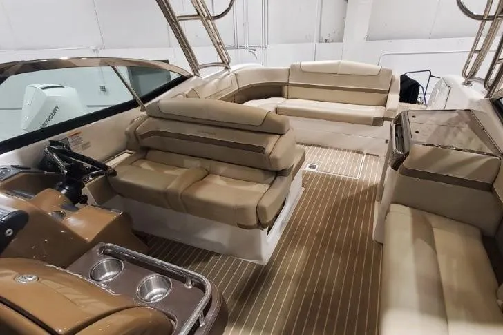 Slide: The Image of 2017 Formula 350 Crossover Bowrider interior with luxurious seating and modern design. - 38
