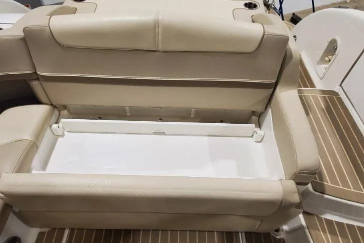 Slide: The Image of 2017 Formula 350 Crossover Bowrider interior seating with storage compartment. - 74