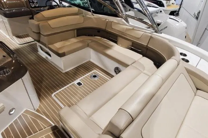 Slide: The Image of Luxurious seating area in 2017 Formula 350 Crossover Bowrider boat with elegant design. - 76