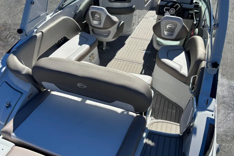 Slide: The Image of 2026 Crownline 278 SS boat interior with luxurious seating and modern design. - 15