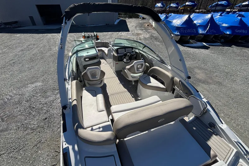 Slide: The Image of 2026 Crownline 278 SS boat interior with spacious seating and modern design. - 4