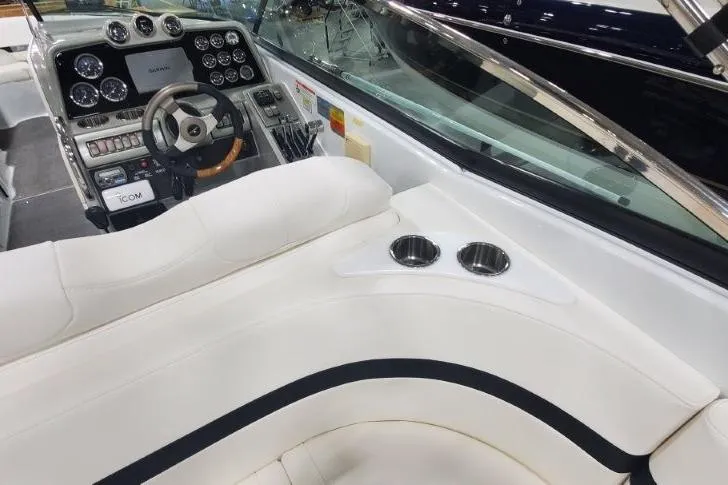 Slide: The Image of 2008 Formula 310 Bowrider interior with steering wheel and dashboard controls. - 16