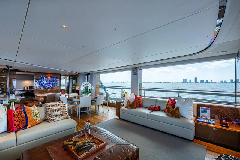 Slide: The Image of Luxurious interior of 2022 Princess X95 yacht with ocean view and elegant decor. - 75
