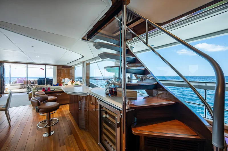 Slide: The Image of Luxurious interior of 2022 Princess X95 yacht with ocean view and modern design. - 80