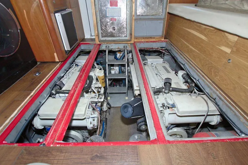 Slide: The Image of Bathroom interior of 1998 Luhrs 36 Convertible yacht with shower and sink. - 50