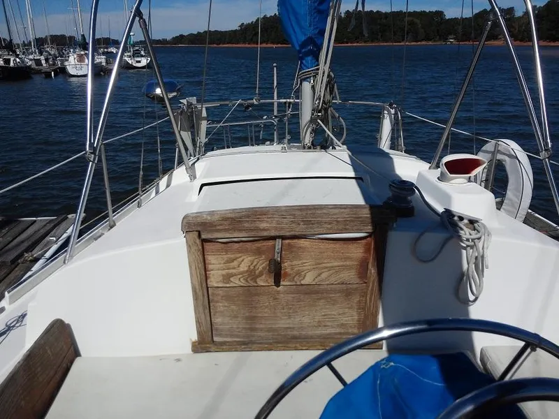 Slide: The Image of 1973 Allied Mistress sailboat on calm waters. - 20