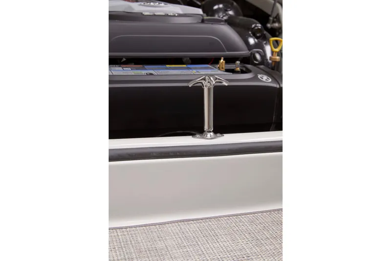 Slide: The Image of 2026 Crownline 288 SS boat engine compartment with stainless steel cleat. - 6