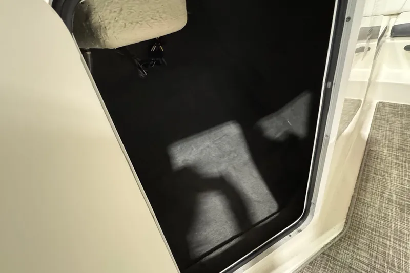 Slide: The Image of Interior view of 2016 Sea Ray SPX 210 Outboard boat cabin entrance. - 25