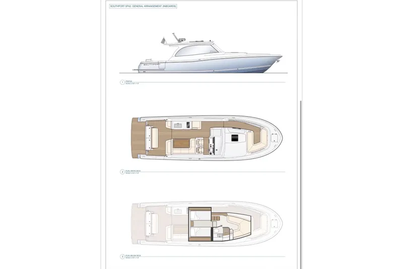Slide: The Image of Design plans of Southport 42DC yacht, year 2026. - 3