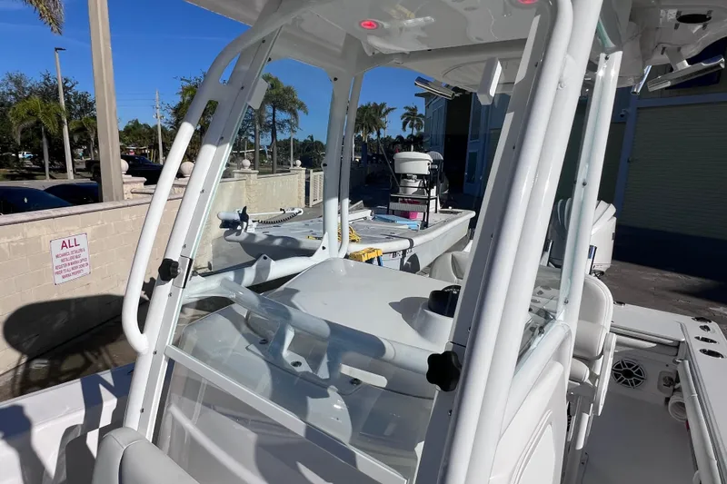 Slide: The Image of 2024 Everglades 243 Center Console boat with sleek design and modern features. - 67
