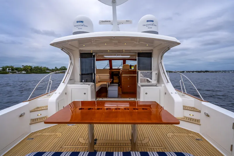 Slide: The Image of 2014 Grand Banks 50 Eastbay SX yacht with elegant deck and luxurious interior. - 7