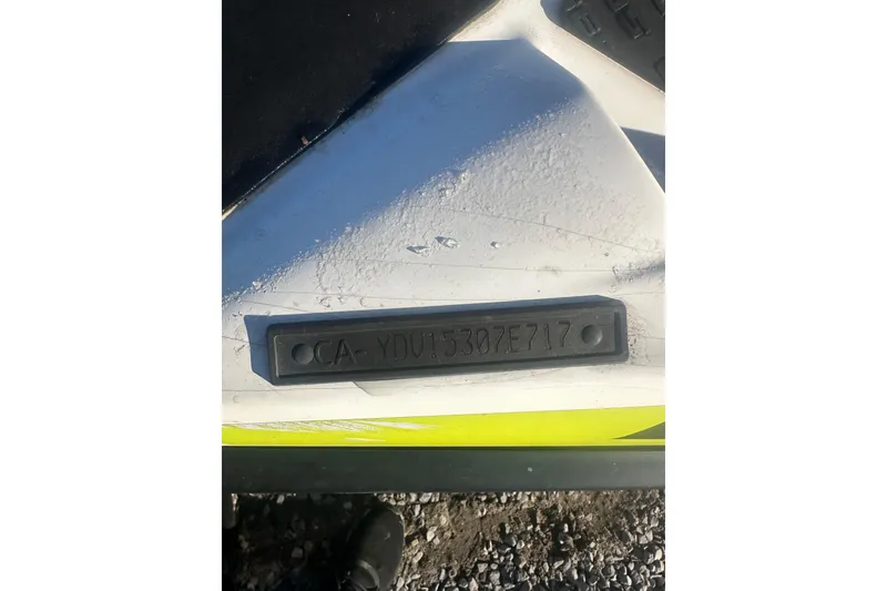 Slide: The Image of 2017 Sea-Doo RXT-X 300 hull identification number on white surface. - 10