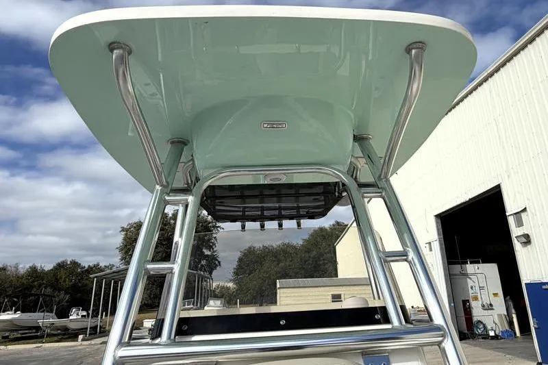 Slide: The Image of 2025 Key West 239 FS boat with T-top and stainless steel frame. - 23