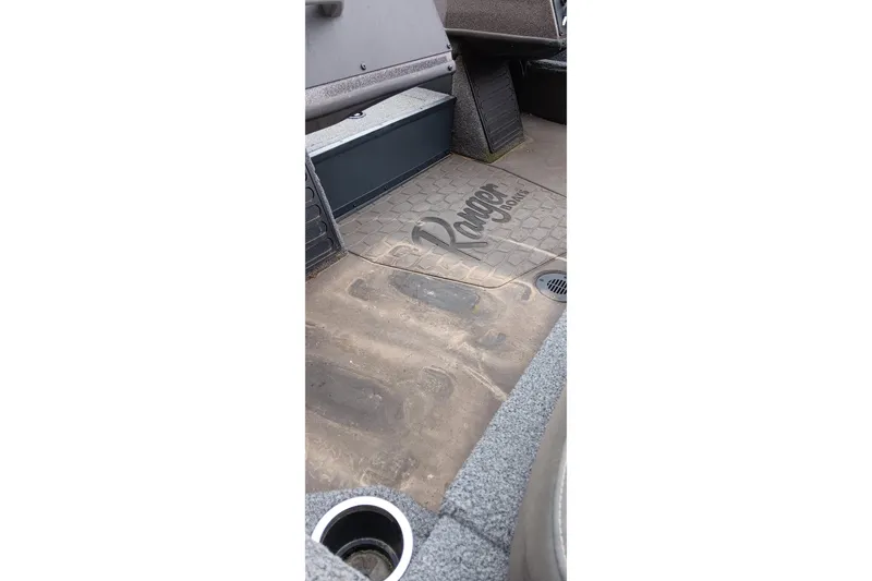 Slide: The Image of Interior of 2025 Ranger ALPHA 208 boat with branded floor mat. - 4