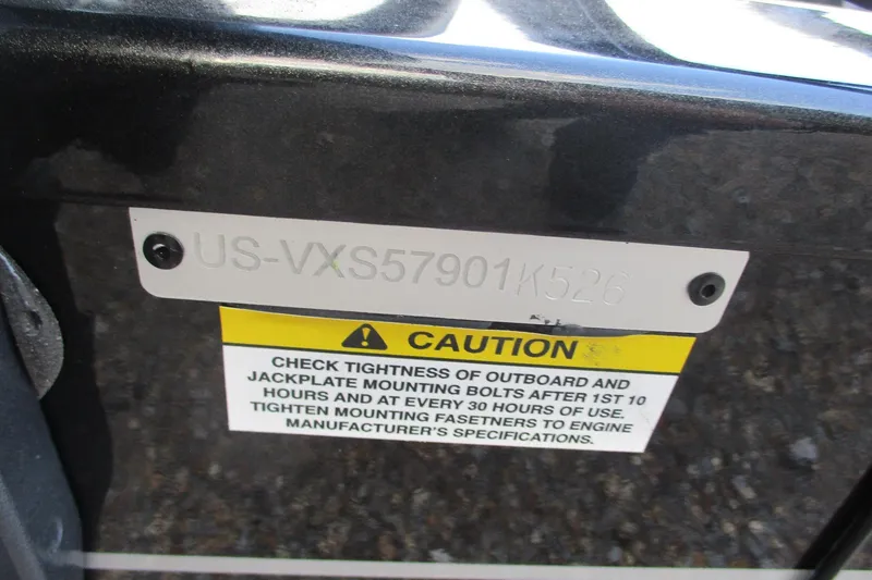 Slide: The Image of 2026 Vexus AVX189 boat identification plate with caution label. - 18