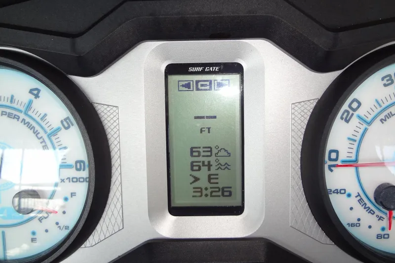 Slide: The Image of Dashboard of a 2021 Axis A24 boat showing speed, RPM, and weather information. - 31