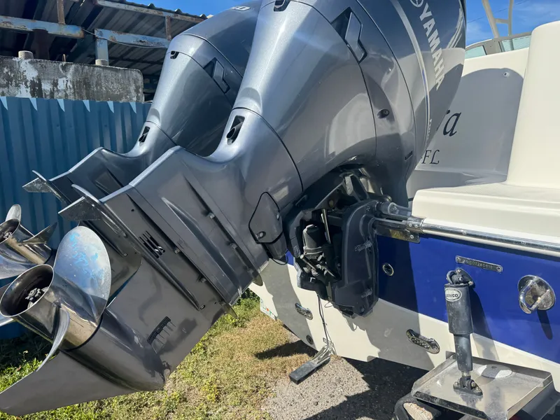 Slide: The Image of 2018 Sailfish 275 DC boat with Yamaha outboard motors. - 3
